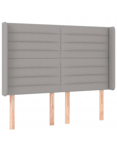 Testiera ad Orecchio Grigio Chiaro 147x16x118/128 cm in Tessuto 2