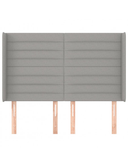 Testiera ad Orecchio Grigio Chiaro 147x16x118/128 cm in Tessuto