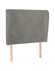 Testiera ad Orecchio Grigio Chiaro 93x23x118/128 cm in Velluto 2