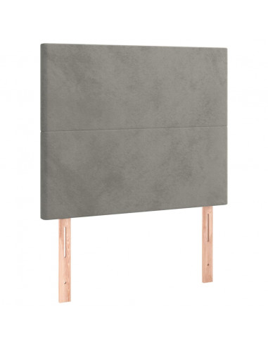 Testiera 2 pz Grigio Chiaro 90x5x78/88 cm in Velluto
