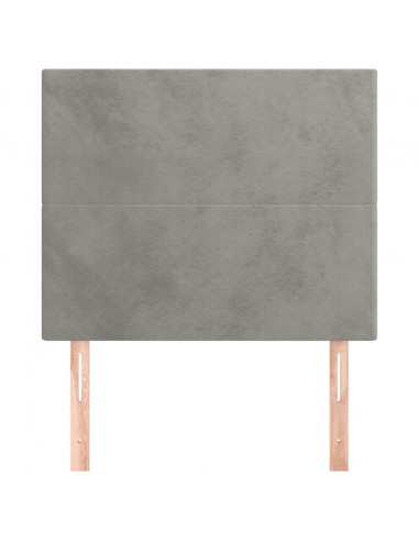 Testiera 2 pz Grigio Chiaro 90x5x78/88 cm in Velluto