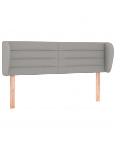 Testiera ad Orecchio Grigio Chiaro 147x23x78/88 cm in Tessuto 2