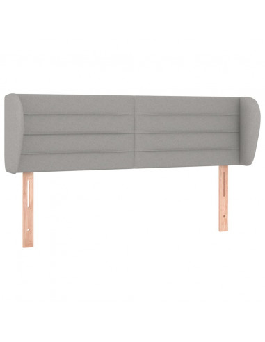 Testiera ad Orecchio Grigio Chiaro 147x23x78/88 cm in Tessuto