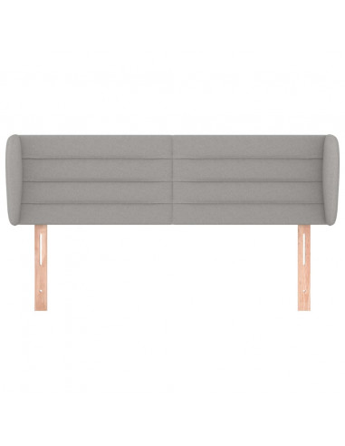 Testiera ad Orecchio Grigio Chiaro 147x23x78/88 cm in Tessuto