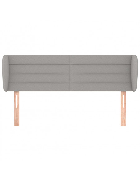 Testiera ad Orecchio Grigio Chiaro 147x23x78/88 cm in Tessuto