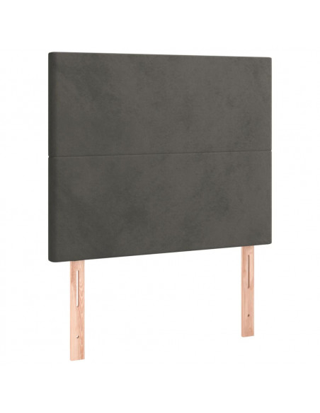 Testiere 2 pz Grigio Scuro 100x5x78/88 cm in Velluto
