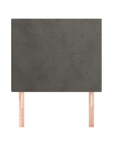 Testiere 2 pz Grigio Scuro 100x5x78/88 cm in Velluto