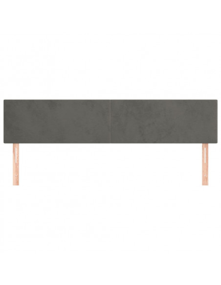 Testiere 2 pz Grigio Scuro 100x5x78/88 cm in Velluto