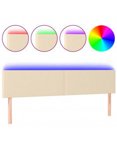 Testiera a LED Crema 180x5x78/88 cm in Tessuto 2
