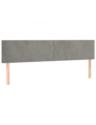 Testiera a LED Grigio Chiaro 180x5x78/88 cm in Velluto