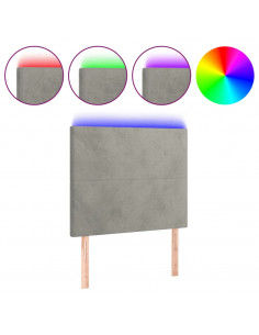 Testiera a LED Grigio Chiaro 90x5x118/128 cm in Velluto 2