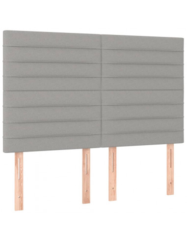 Testiera a LED Grigio Chiaro 144x5x118/128 cm in Tessuto