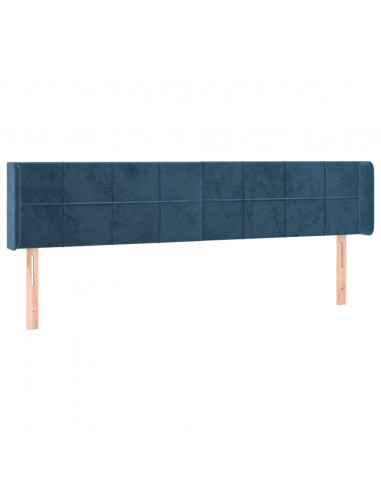 Testiera a LED Blu Scuro 203x16x78/88 cm in Velluto