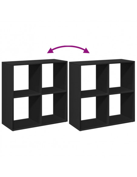 Libreria Divisorio Nera 69,5x29x69,5 cm in Truciolato