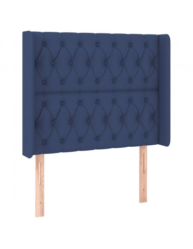 Testiera a LED Blu 93x16x118/128 cm in Tessuto