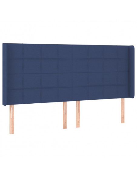 Testiera ad Orecchio Blu 183x16x118/128 cm in Tessuto