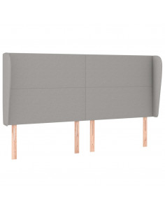 Testiera ad Orecchio Grigio Chiaro 183x23x118/128 cm in Tessuto 2