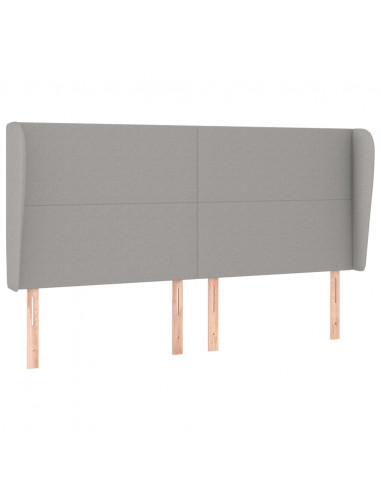 Testiera ad Orecchio Grigio Chiaro 183x23x118/128 cm in Tessuto