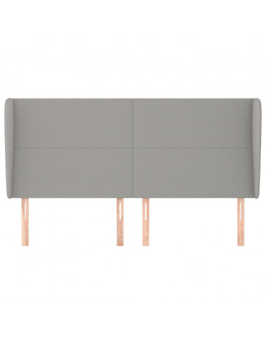 Testiera ad Orecchio Grigio Chiaro 183x23x118/128 cm in Tessuto