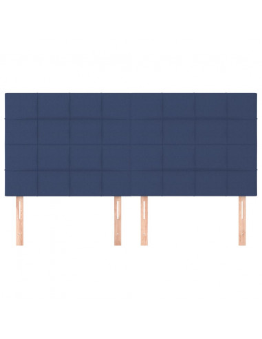 Testiera 4 pz Blu 90x5x78/88 cm in Tessuto