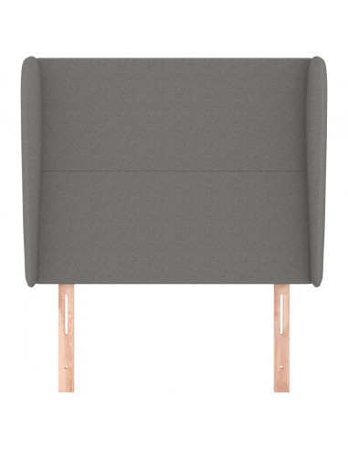 Testiera ad Orecchio Grigio Scuro 93x23x118/128 cm in Tessuto
