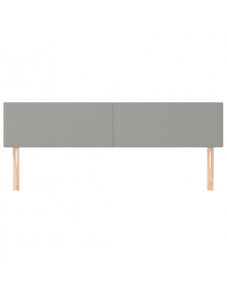 Testiera 2 pz Grigio Chiaro 90x5x78/88 cm in Tessuto