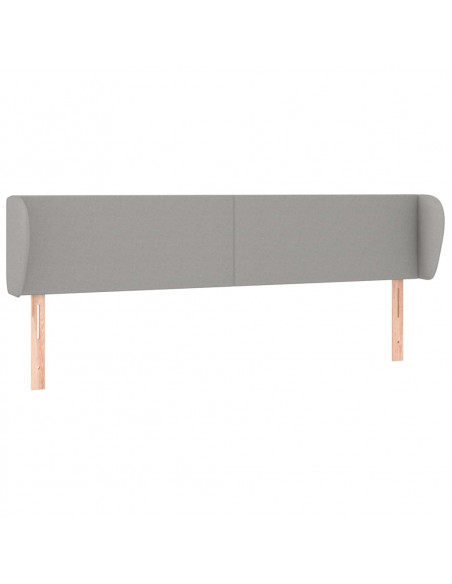 Testiera ad Orecchio Grigio Chiaro 183x23x78/88 cm in Tessuto