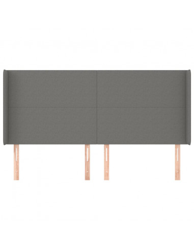 Testiera ad Orecchio GrigioScuro 183x16x118/128cm inTessuto