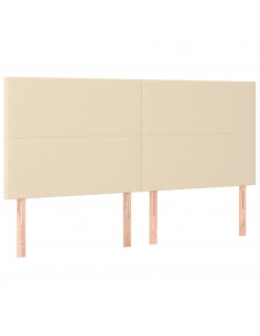 Testiera 4 pz Crema 90x5x78/88 cm in Tessuto 2