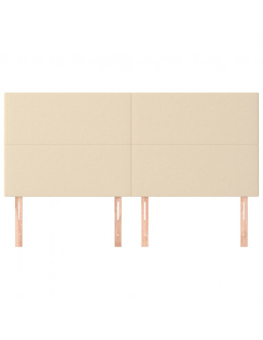 Testiera 4 pz Crema 90x5x78/88 cm in Tessuto