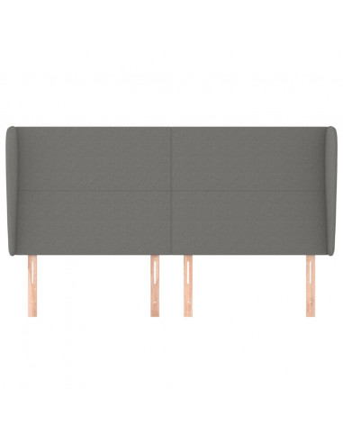 Testiera ad Orecchio GrigioScuro 183x23x118/128cm in Tessuto
