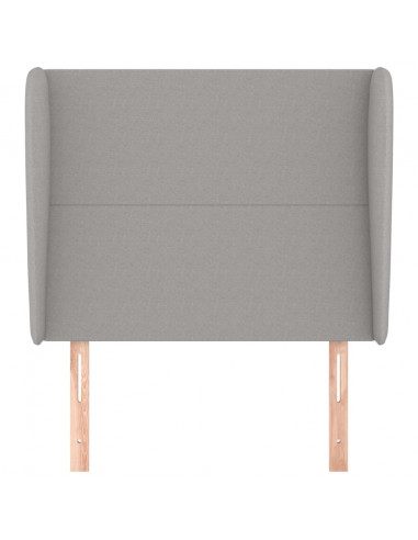 Testiera ad Orecchio Grigio Chiaro 93x23x118/128 cm in Tessuto