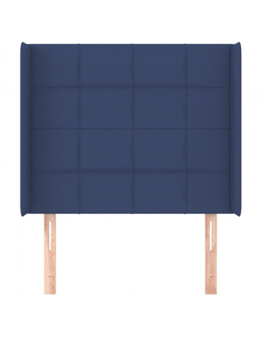 Testiera ad Orecchio Blu 93x16x118/128 cm in Tessuto