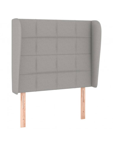 Testiera ad Orecchio Grigio Chiaro 103x23x118/128 cm in Tessuto