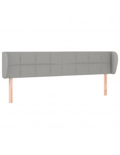 Testiera ad Orecchio Grigio Chiaro 203x23x78/88 cm in Tessuto 2