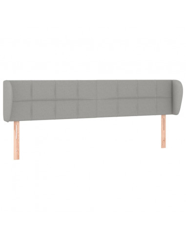 Testiera ad Orecchio Grigio Chiaro 203x23x78/88 cm in Tessuto