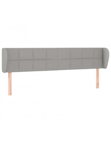 Testiera ad Orecchio Grigio Chiaro 203x23x78/88 cm in Tessuto