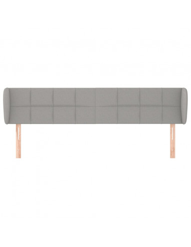 Testiera ad Orecchio Grigio Chiaro 203x23x78/88 cm in Tessuto