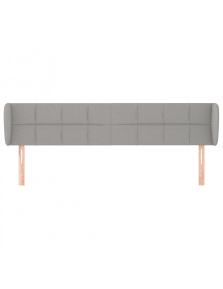 Testiera ad Orecchio Grigio Chiaro 203x23x78/88 cm in Tessuto