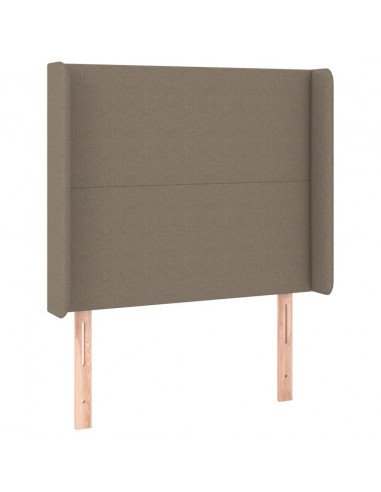 Testiera ad Orecchio Tortora 103x16x118/128 cm in Tessuto