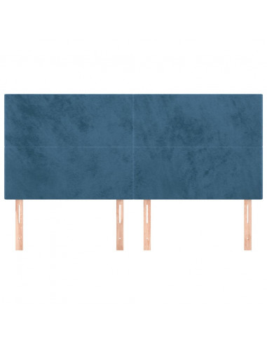 Testiere 4 pz Blu Scuro 100x5x78/88 cm in Velluto
