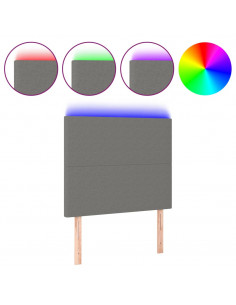 Testiera a LED Grigio Scuro 90x5x118/128 cm in Tessuto 2