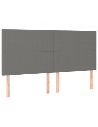 Testiera a LED GrigioScuro 180x5x118/128cm inTessuto