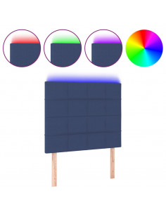 Testiera a LED Blu 90x5x118/128 cm in Tessuto 2