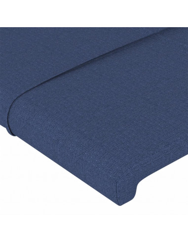 Testiera a LED Blu 93x16x118/128 cm in Tessuto