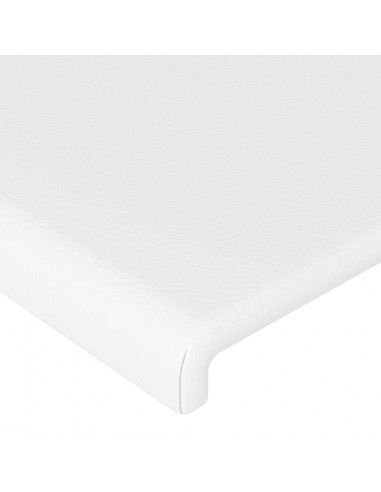 Testiera ad Orecchio Bianco 203x16x118/128 cm in Similpelle