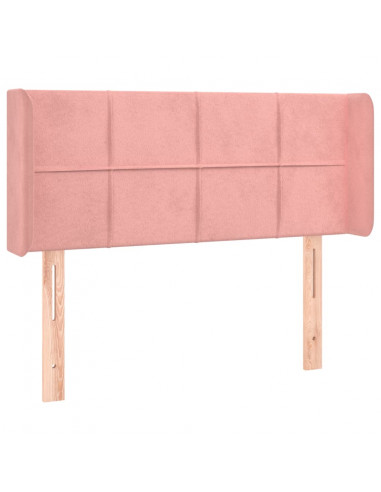 Testiera ad Orecchio Rosa 103x16x78/88 cm in Velluto