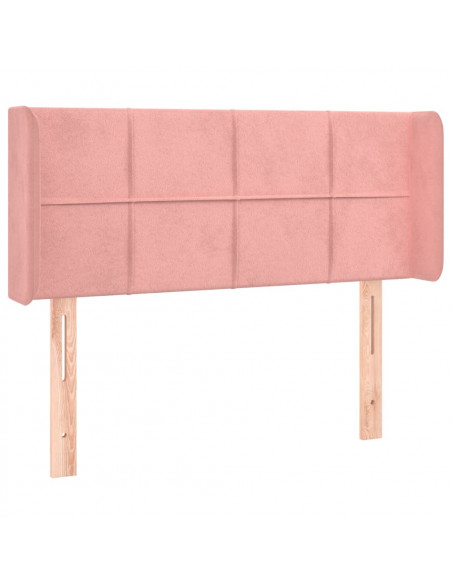 Testiera ad Orecchio Rosa 103x16x78/88 cm in Velluto