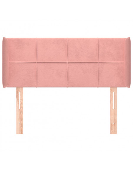 Testiera ad Orecchio Rosa 103x16x78/88 cm in Velluto