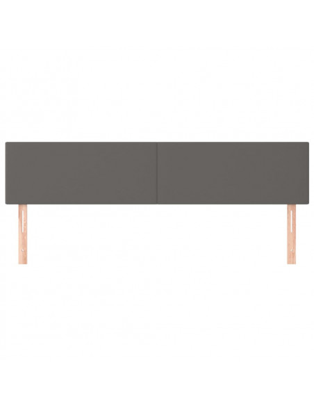 Testiera 2 pz Grigio 90x5x78/88 cm in Similpelle